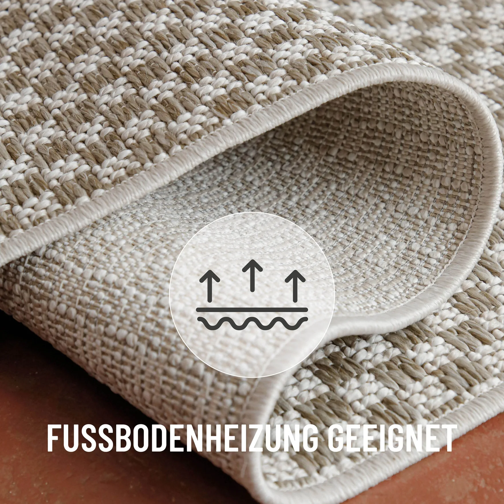 In- & Outdoor Teppich Creme Weiß, pflegeleicht & wetterfest "Miami South Beach" WECONhome