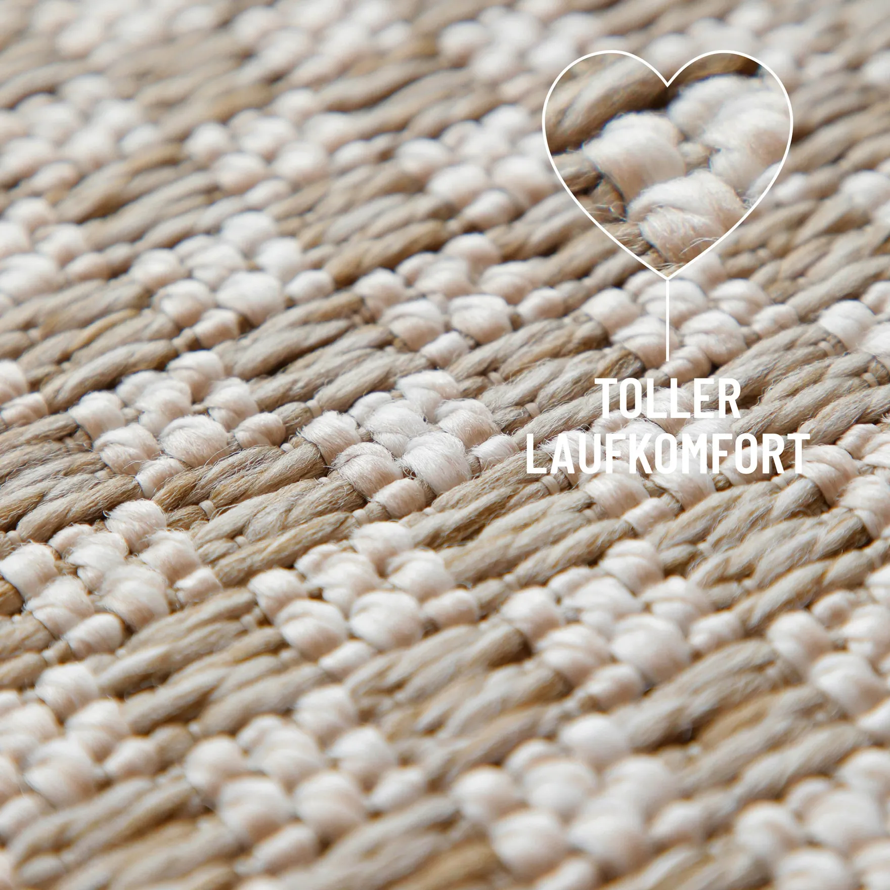 In- & Outdoor Teppich Creme Weiß, pflegeleicht & wetterfest "Miami South Beach" WECONhome