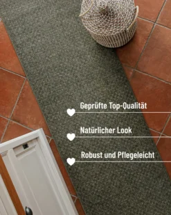 In- & Outdoor Teppich Grau Oliv, pflegeleicht & wetterfest