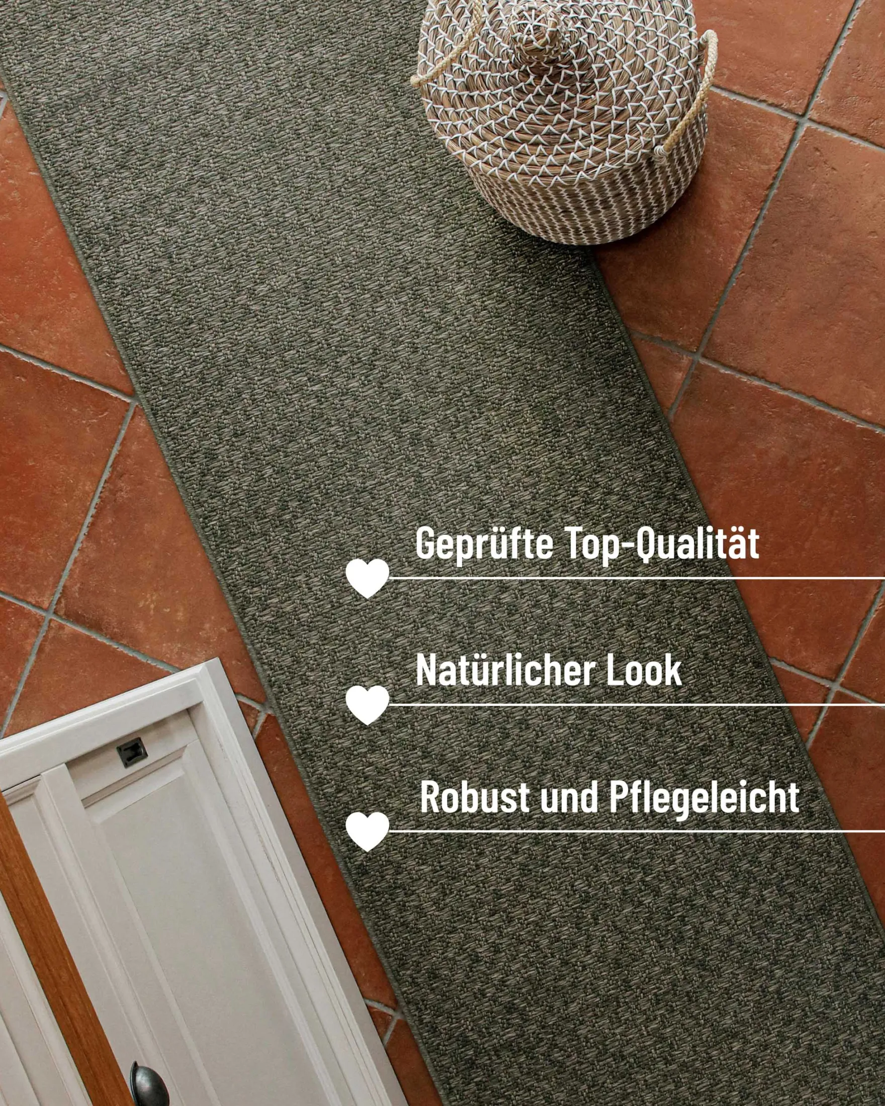 In- & Outdoor Teppich Grau Oliv, pflegeleicht & wetterfest "Miami South Beach" WECONhome