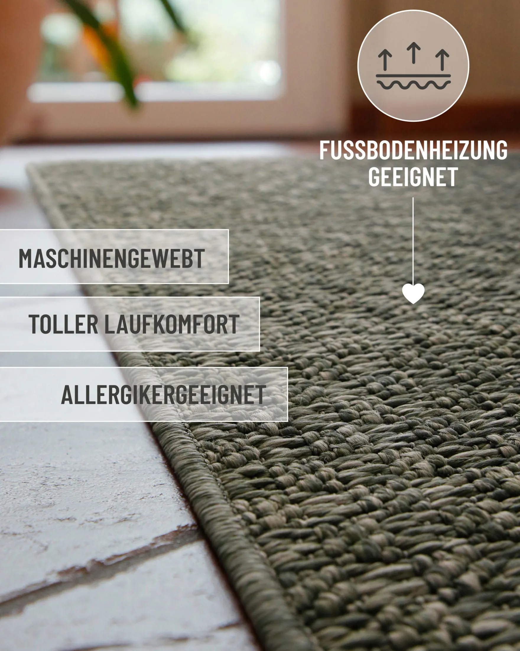 In- & Outdoor Teppich Grau Oliv, pflegeleicht & wetterfest "Miami South Beach" WECONhome