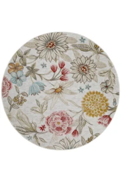 In & Outdoorteppich Rund Beige 