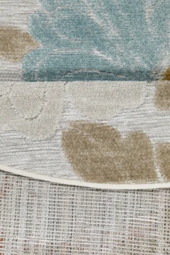 In & Outdoorteppich Rund Beige "BeachFlower" WECONhome