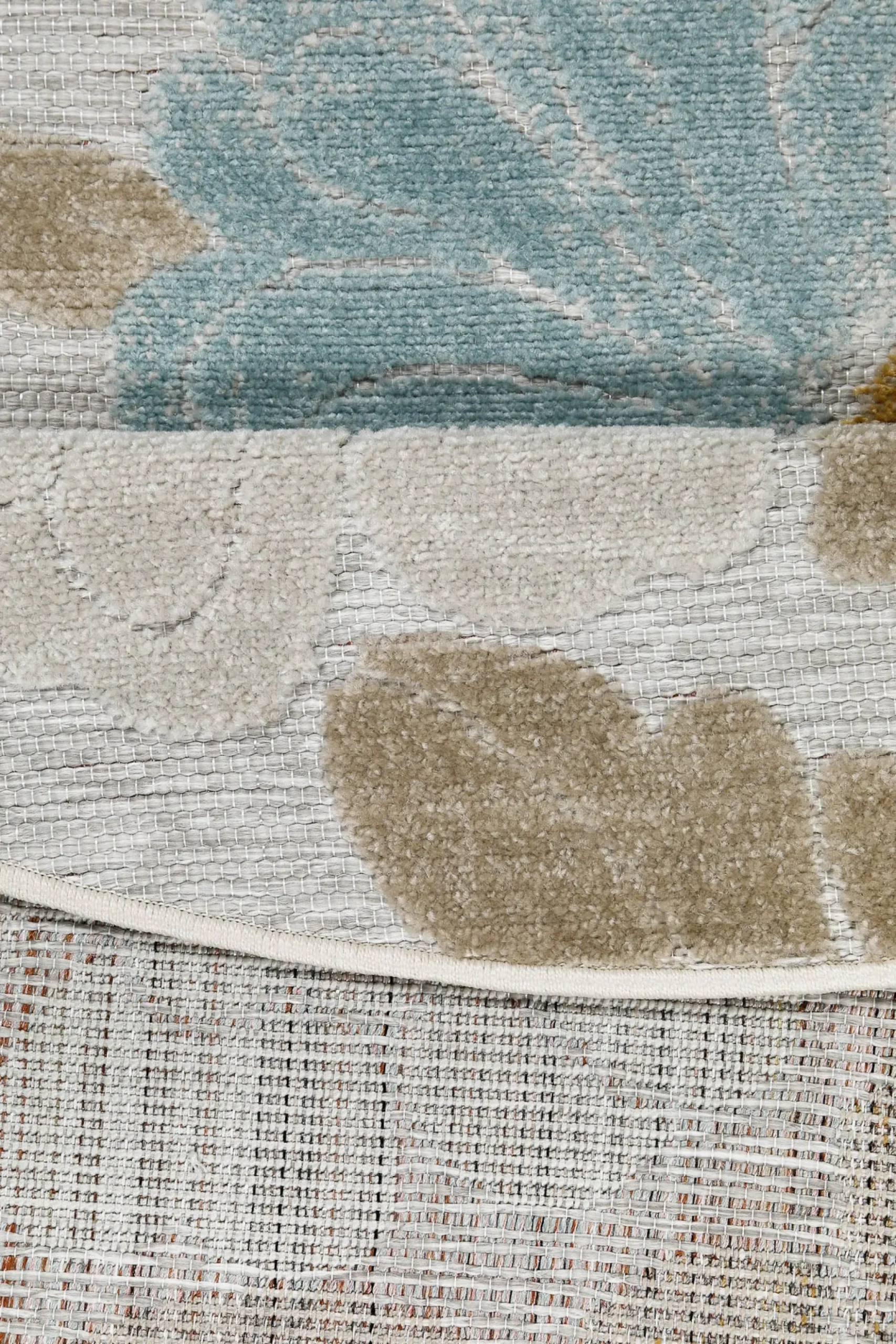 In & Outdoorteppich Rund Beige "BeachFlower" WECONhome