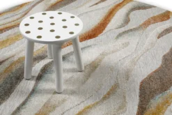 In & Outdoorteppich Rund Beige Bunt