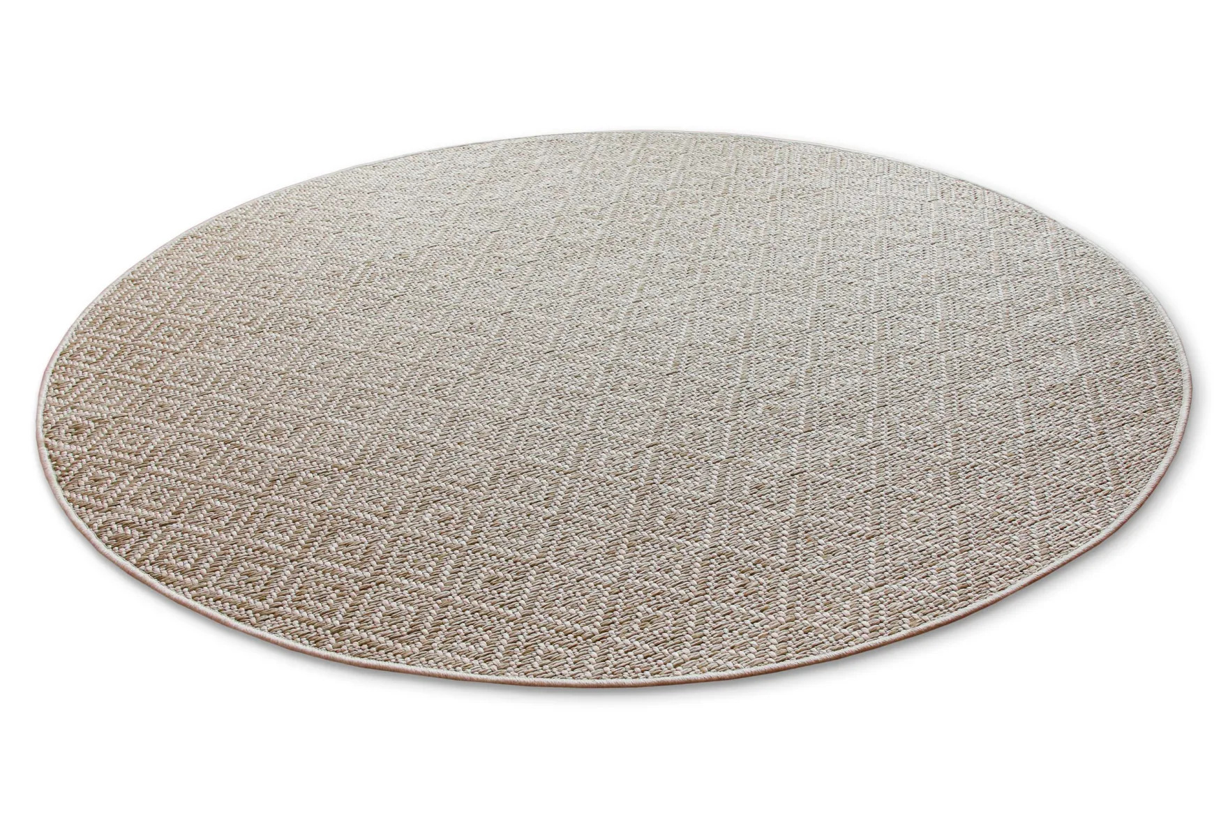 In- & Outdoor Teppich Rund Creme Weiß, pflegeleicht & wetterfest "Miami Beach" WECONhome