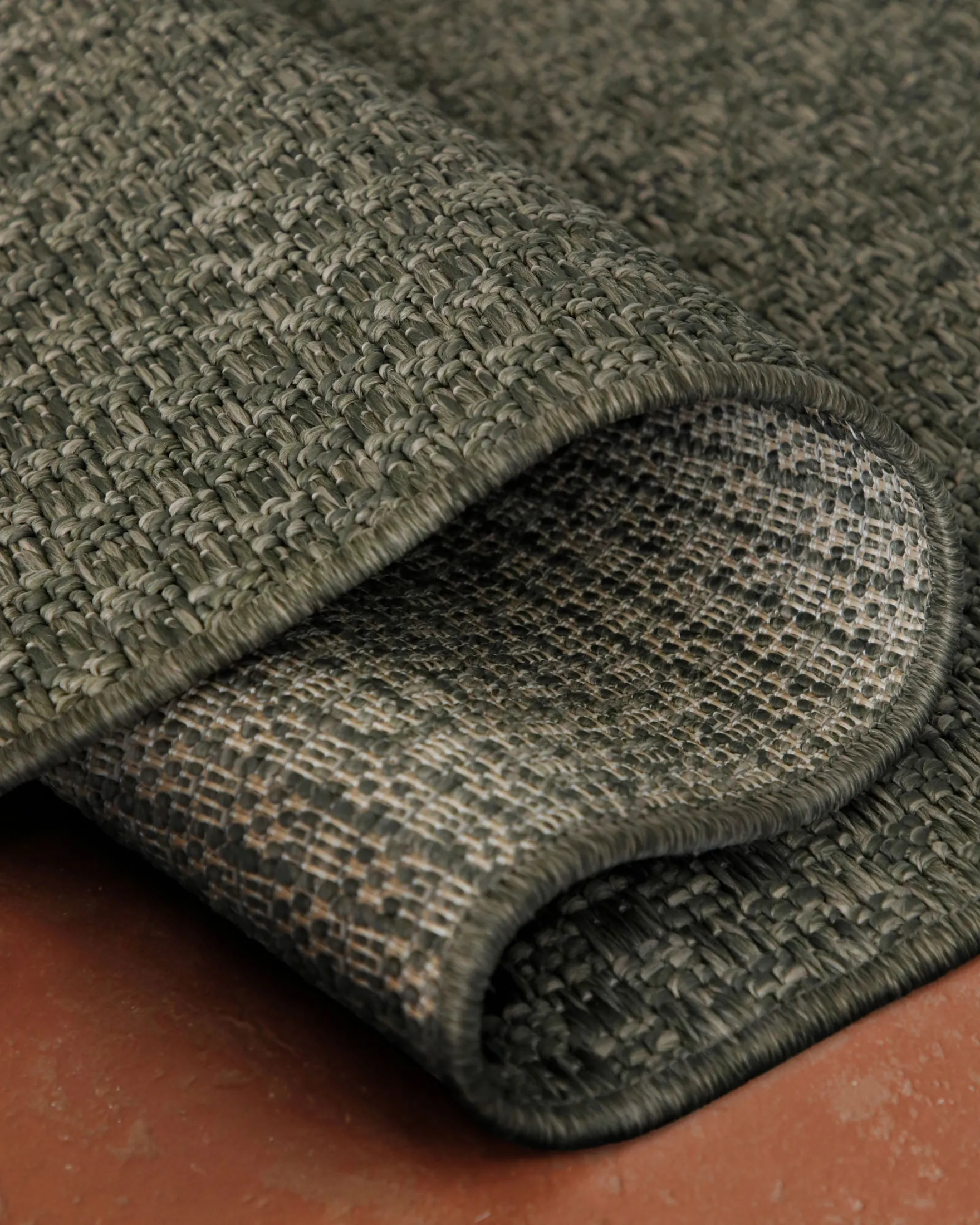 In- & Outdoor Teppich Rund Grau Olive, pflegeleicht & wetterfest "Miami South Beach" WECONhome