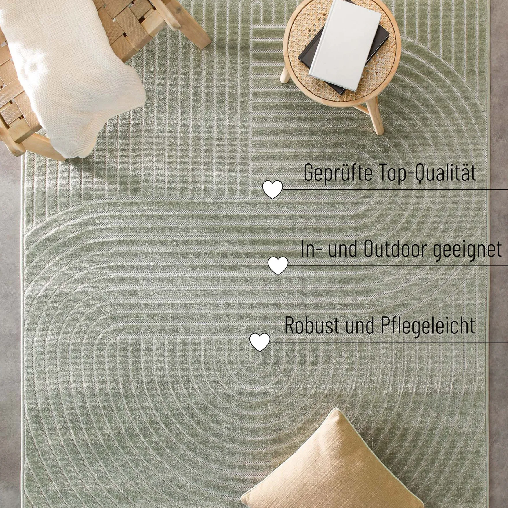 In- & Outdoor Teppich Salbei Grün "Bacalar" WECONhome
