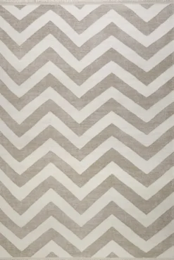 Kelim Teppich Beige aus Naturfasern "Zig-Zag" WECONhome