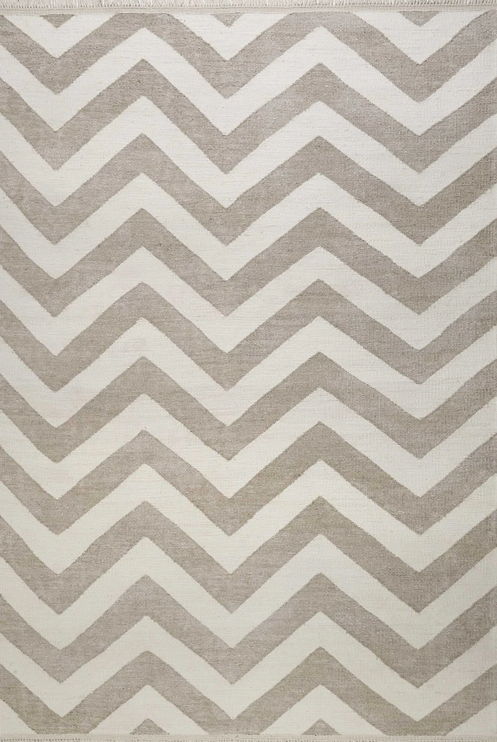 Kelim Teppich Beige aus Naturfasern "Zig-Zag" WECONhome