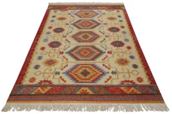 Kelim Teppich Beige aus Wolle "Valere" Green Looop