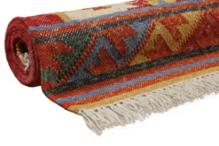 Kelim Teppich Beige aus Wolle 