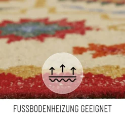 Kelim Teppich Beige aus Wolle 