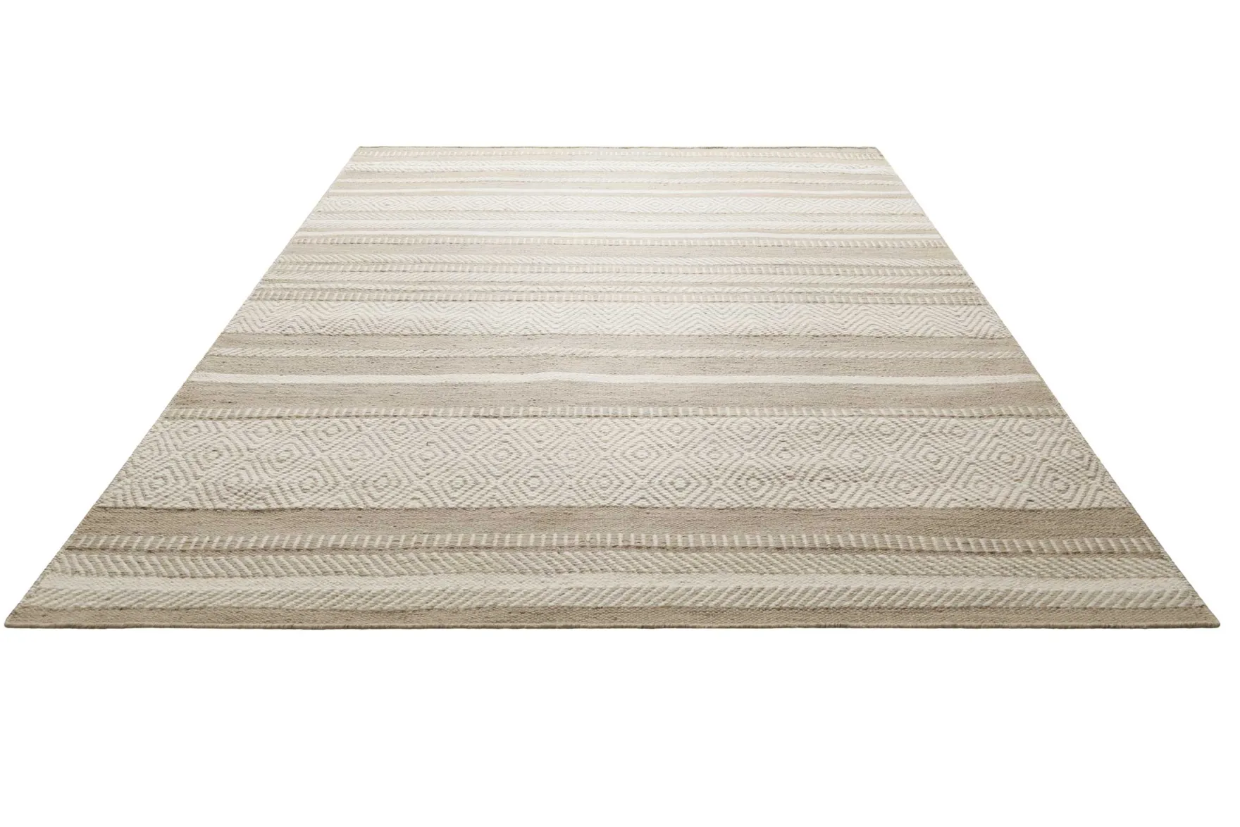 Kelim Teppich Beige Braun aus Wolle "Dijon" Green Looop