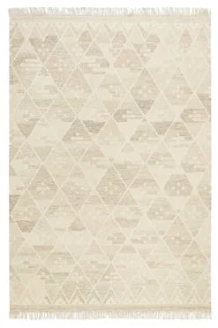 Kelim Teppich Beige Braun meliert aus Wolle "Vermont" Green Looop