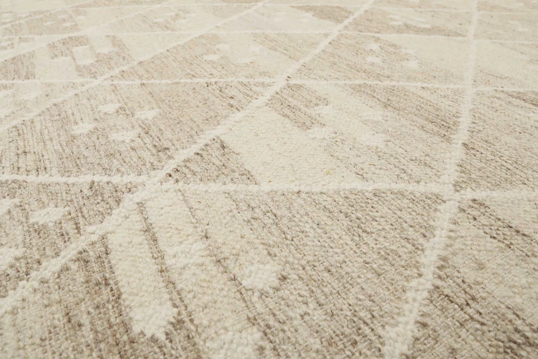 Kelim Teppich Beige Braun meliert aus Wolle "Vermont" Green Looop