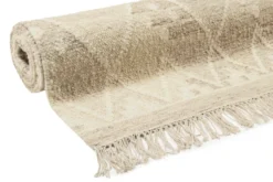 Kelim Teppich Beige Braun meliert aus Wolle