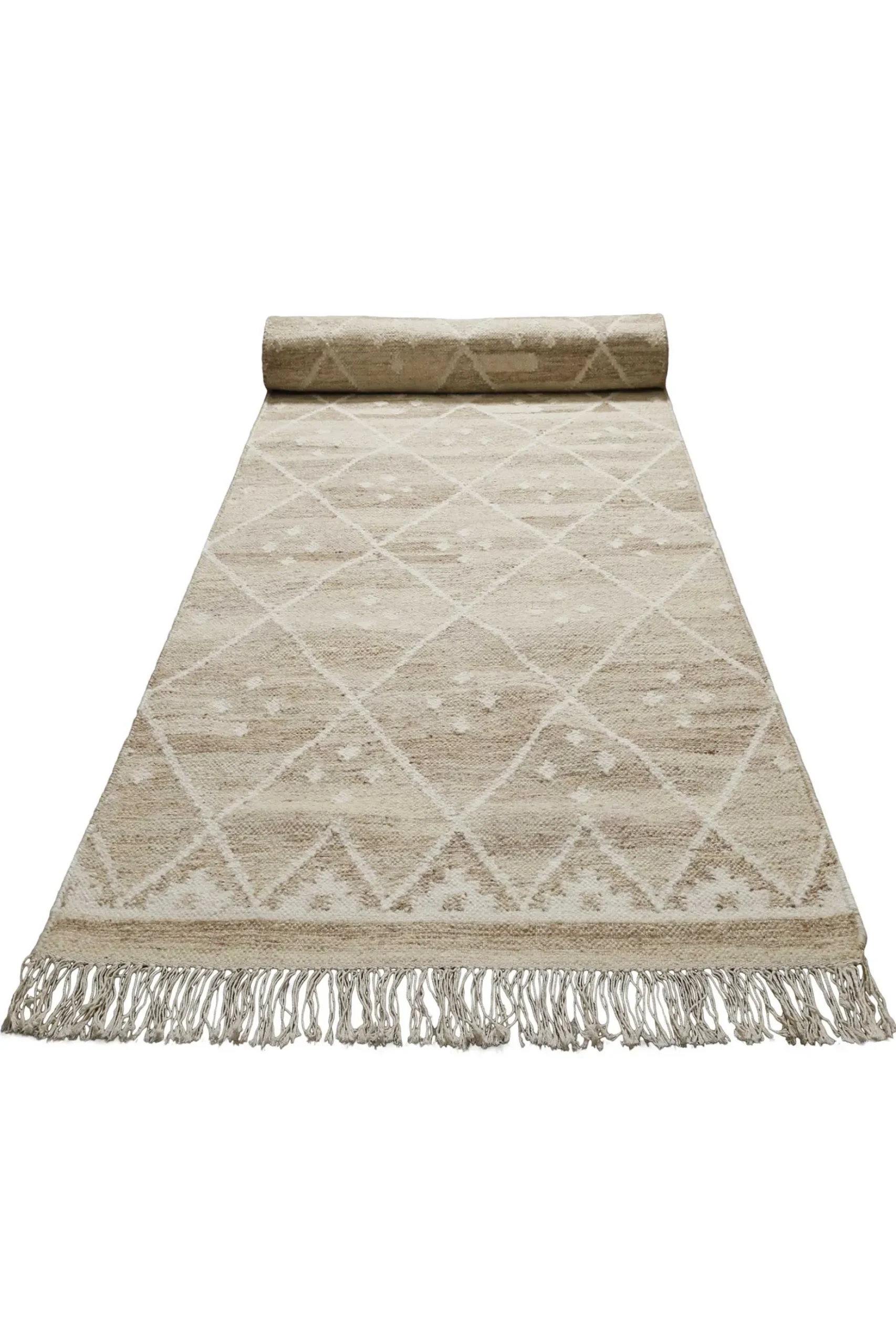 Kelim Teppich Beige Braun meliert aus Wolle "Vermont" Green Looop