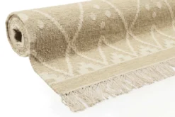 Kelim Teppich Beige Creme meliert aus Wolle "Vermont" Green Looop