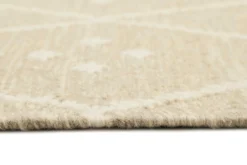Kelim Teppich Beige Creme meliert aus Wolle