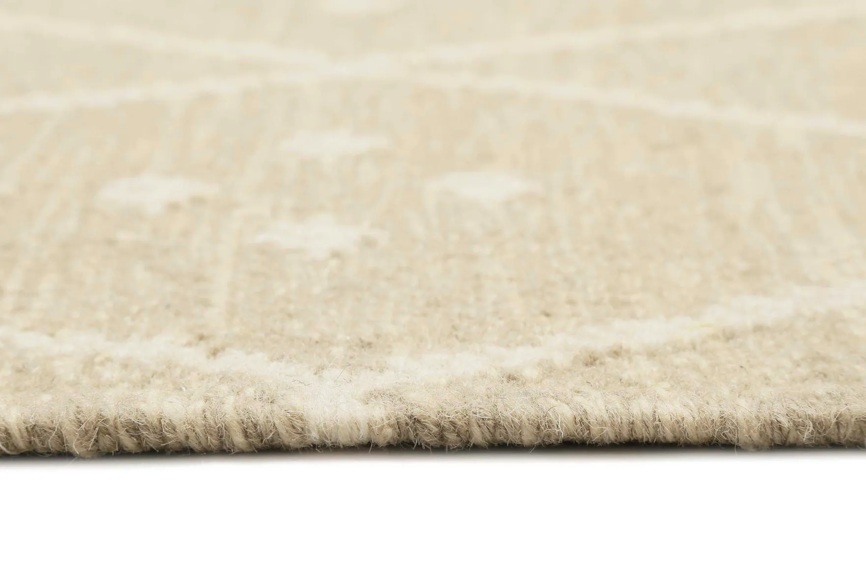 Kelim Teppich Beige Creme meliert aus Wolle "Vermont" Green Looop