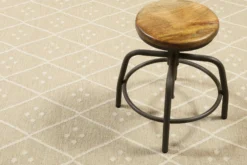 Kelim Teppich Beige Creme meliert aus Wolle