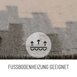 Kelim Teppich Beige Grau aus Wolle