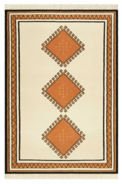 Kelim Teppich Beige Terrakotta