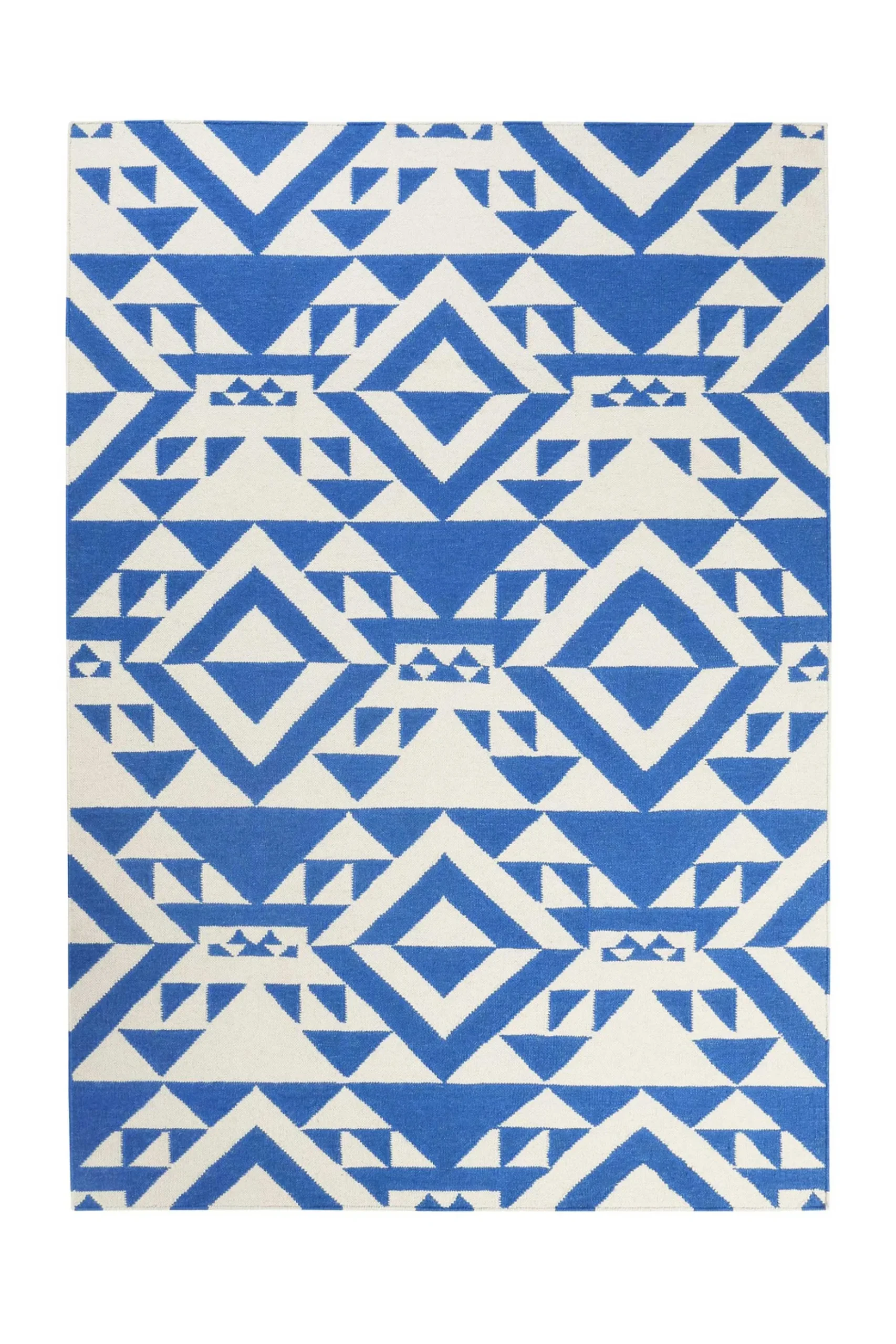 Kelim Teppich Blau Creme Weiß aus Wolle "Blue Mellow" Accessorize