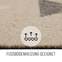 Kelim Teppich Creme Beige aus Wolle