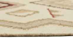 Kelim Teppich Creme Beige Rot aus Wolle 