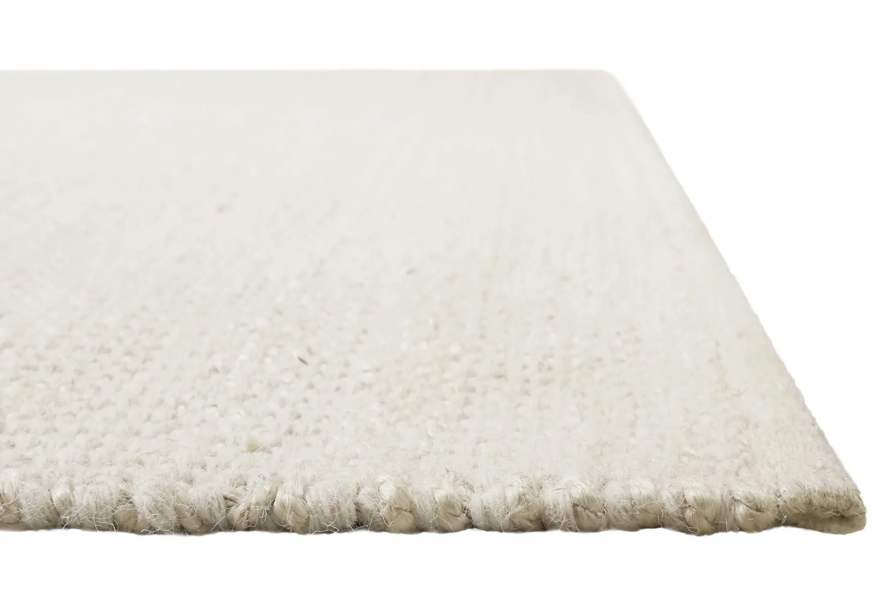 Kelim Teppich Creme Weiß aus Jute & Wolle "Toulouse" Green Looop