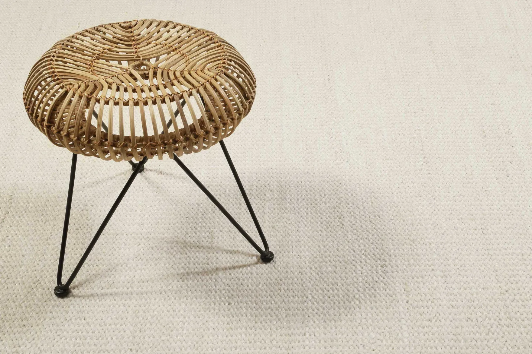 Kelim Teppich Creme Weiß aus Jute & Wolle "Toulouse" Green Looop