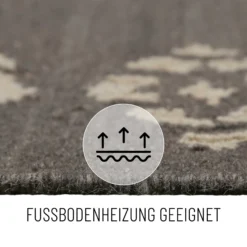 Kelim Teppich Dunkelgrau aus Wolle 