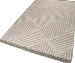 Kelim Teppich Grau Beige aus Naturfasern "Irregular Fields" WECONhome