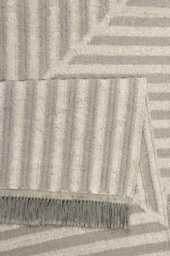 Kelim Teppich Grau Beige aus Naturfasern "Irregular Fields" WECONhome
