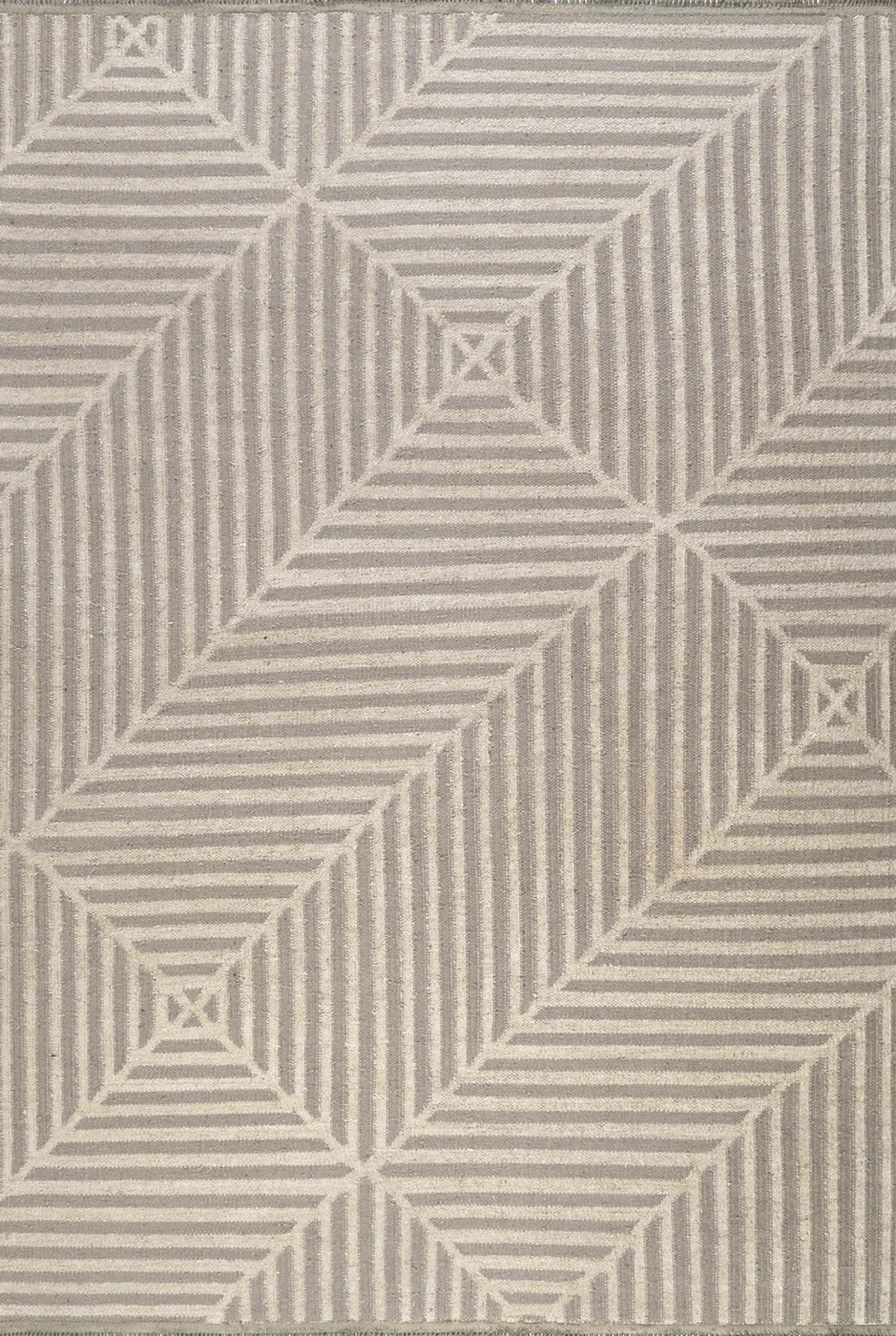 Kelim Teppich Grau Beige aus Naturfasern "Irregular Fields" WECONhome