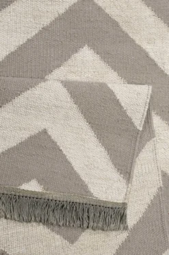 Kelim Teppich Grau Beige aus Naturfasern "Zig-Zag" WECONhome