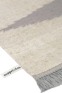 Kelim Teppich Grau Beige aus Naturfasern