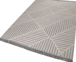 Kelim Teppich Grau Blau aus Naturfasern "Irregular Fields" WECONhome