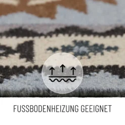 Kelim Teppich Hellblau aus Wolle