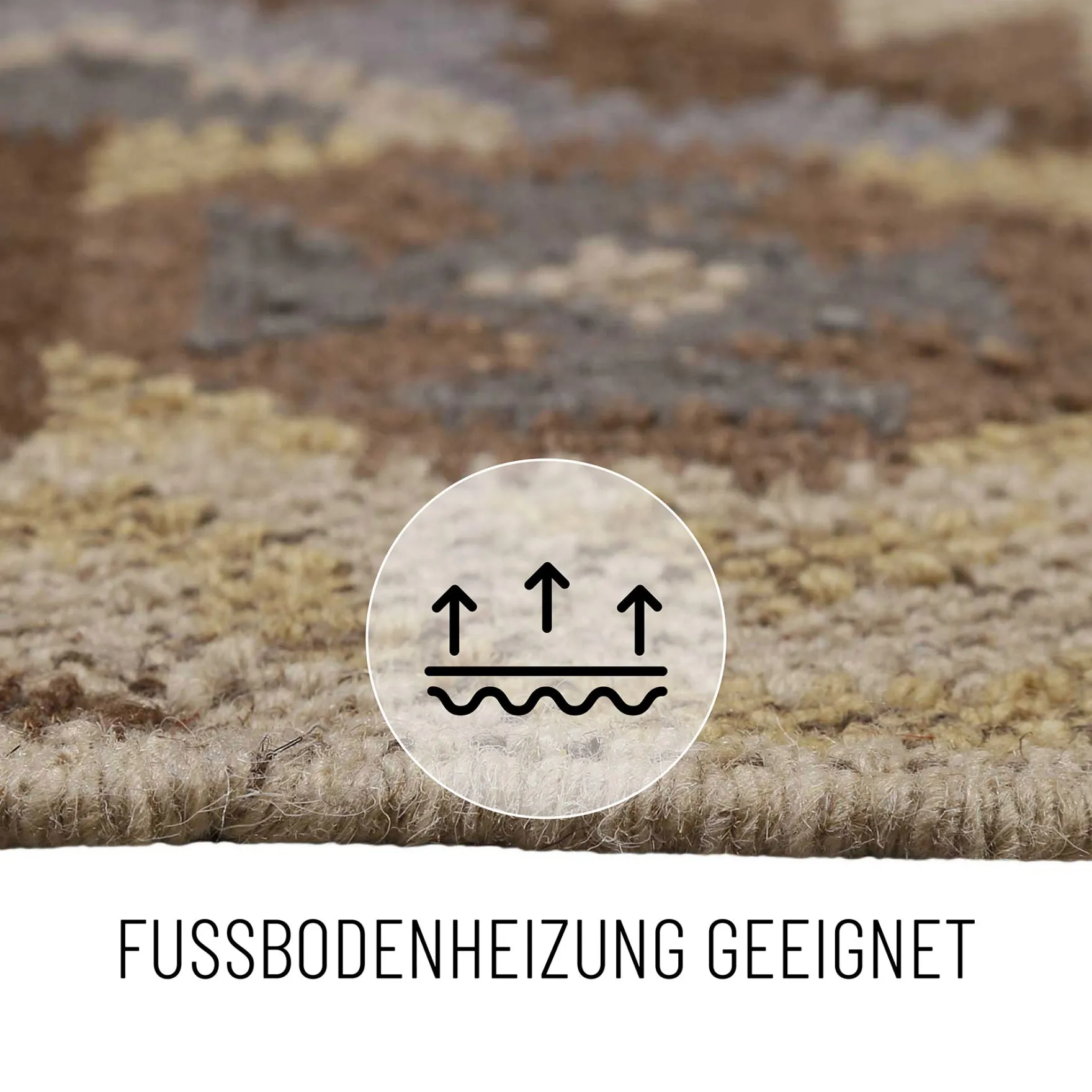 Kelim Teppich Hellbraun aus Wolle "Migny" Green Looop