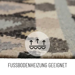 Kelim Teppich Hellgrau aus Wolle 