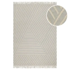 Kelim Teppich Pastell Grau