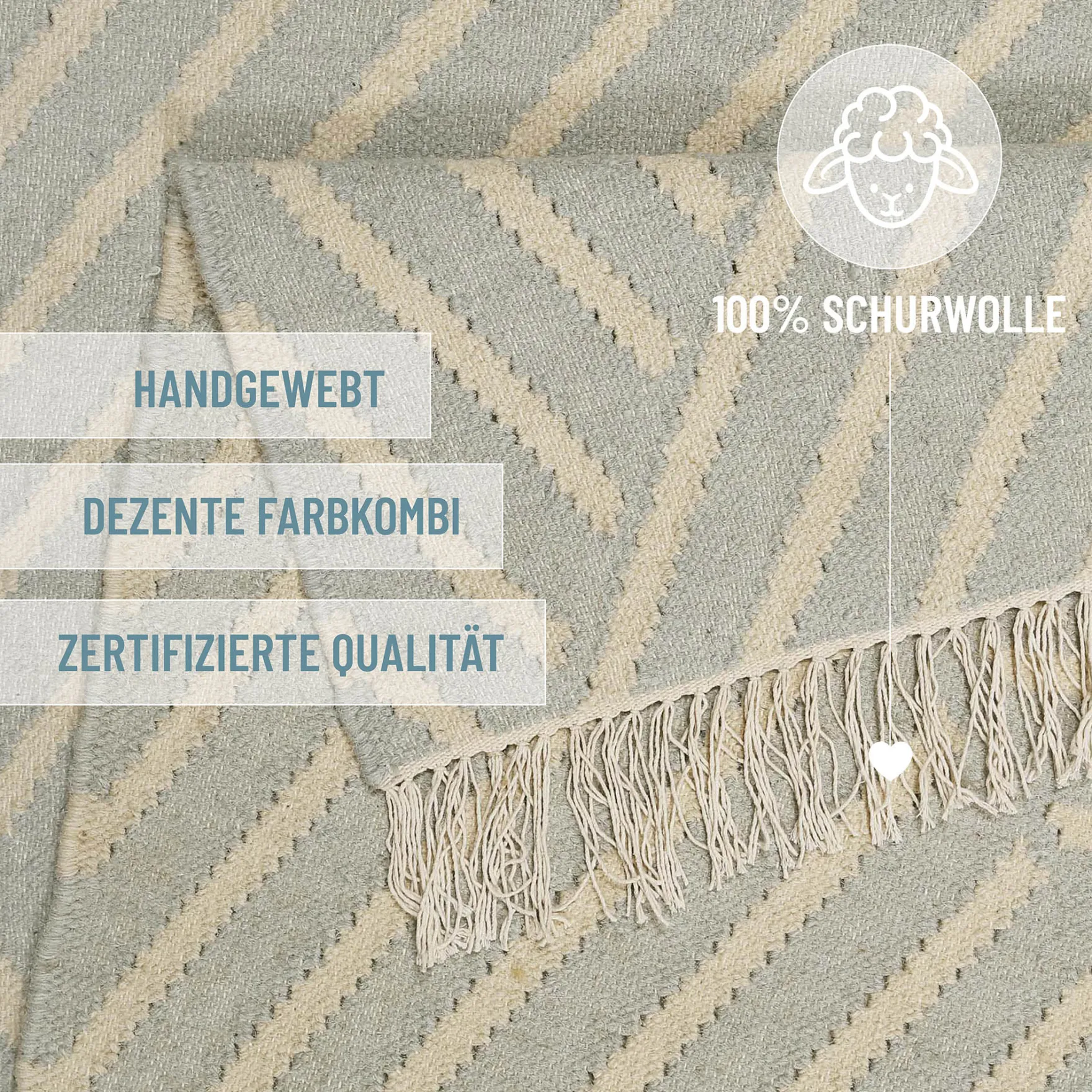Kelim Teppich Pastell Grau "Modern Pop" WECONhome