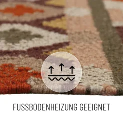 Kelim Teppich Rostbraun aus Wolle 