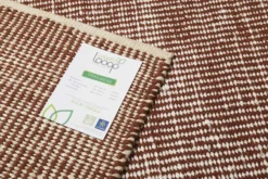 Kelim Teppich Rotbraun Beige aus Jute & Wolle "Toulouse" Green Looop