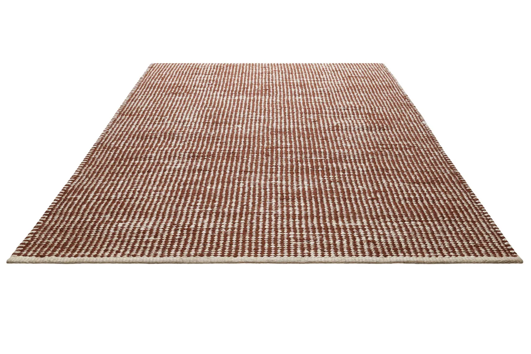 Kelim Teppich Rotbraun Beige aus Jute & Wolle "Toulouse" Green Looop
