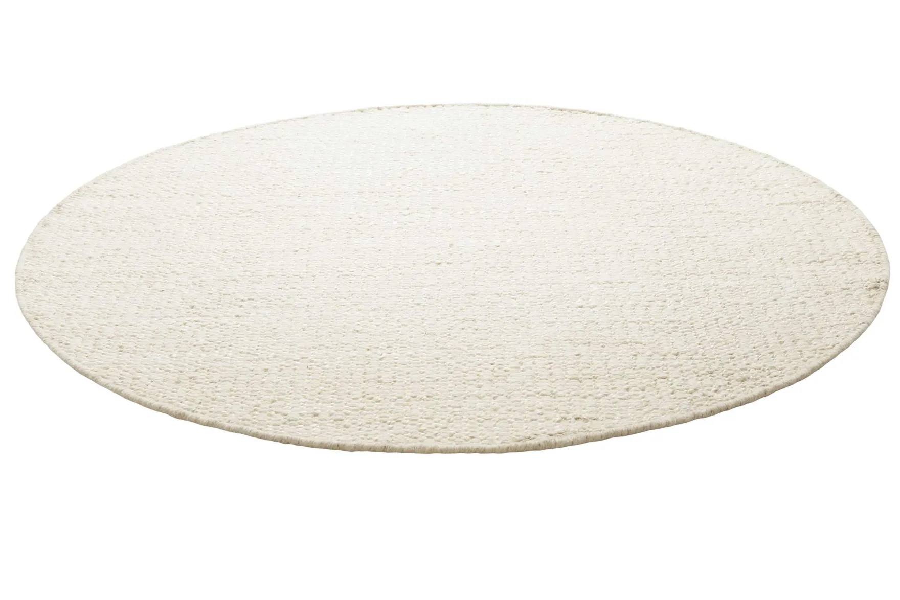 Kelim Teppich Rund Creme Weiß aus Jute & Wolle "Toulouse " Green Looop