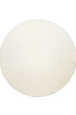 Kelim Teppich Rund Creme Weiß aus Jute & Wolle